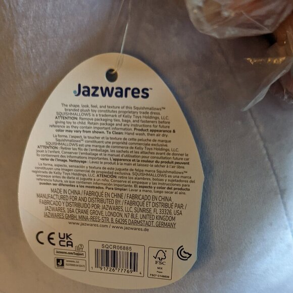 NWT 12" Tew Water Bear Squishmallows Shiny Plush Stuffed Animal Summer Lavendar - Picture 5 of 6